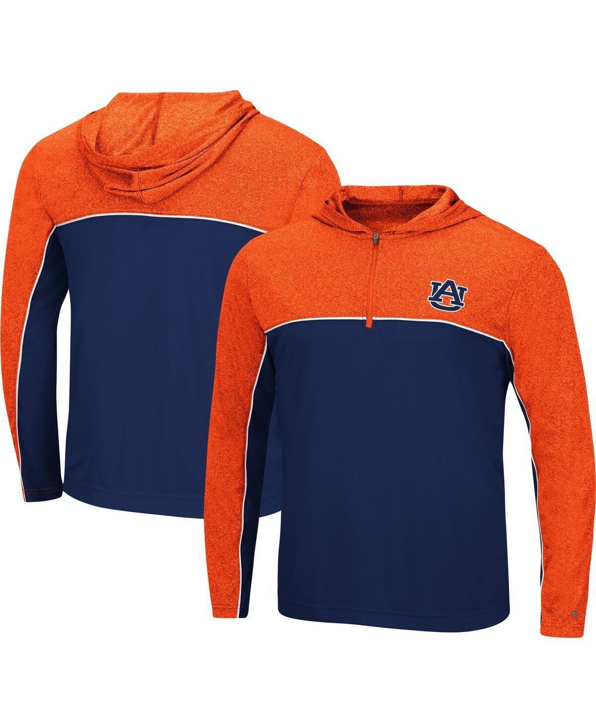 Mens Colosseum Auburn Tigers Flick Quarter-Zip Hoodie Windshirt Blue Product Image