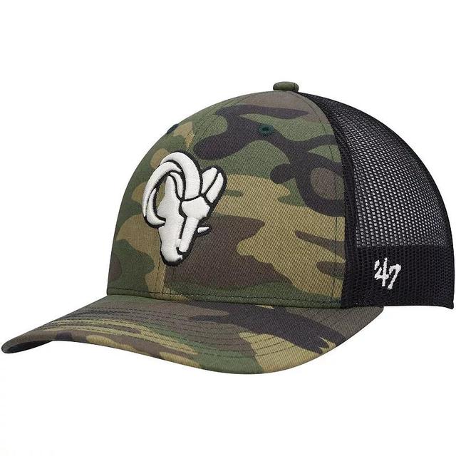 Mens 47 Camo/Black Los Angeles Rams Trucker Adjustable Hat Product Image