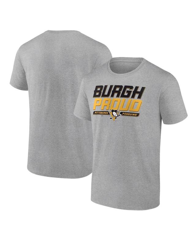 Mens Fanatics Branded Heathered Gray Pittsburgh Penguins Hometown Collection Burgh Proud T-Shirt Product Image