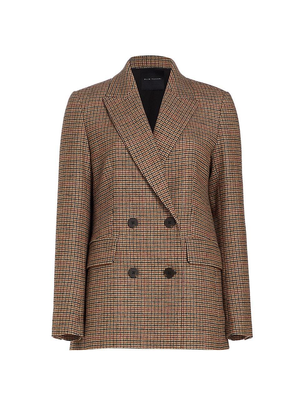 Womens Barnet Wool-Blend Plaid Blazer Product Image