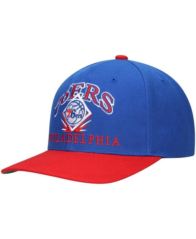 Mens Mitchell & Ness x Lids Royal/Red Philadelphia 76ers All Pro Classic Snapback Hat Product Image