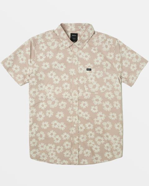 That'll Do Print Short Sleeve Shirt - Pale Mauve Floral Product Image