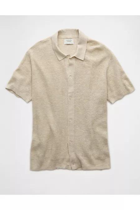 AE Waffle Button-Up Sweater Polo Shirt Men's Product Image