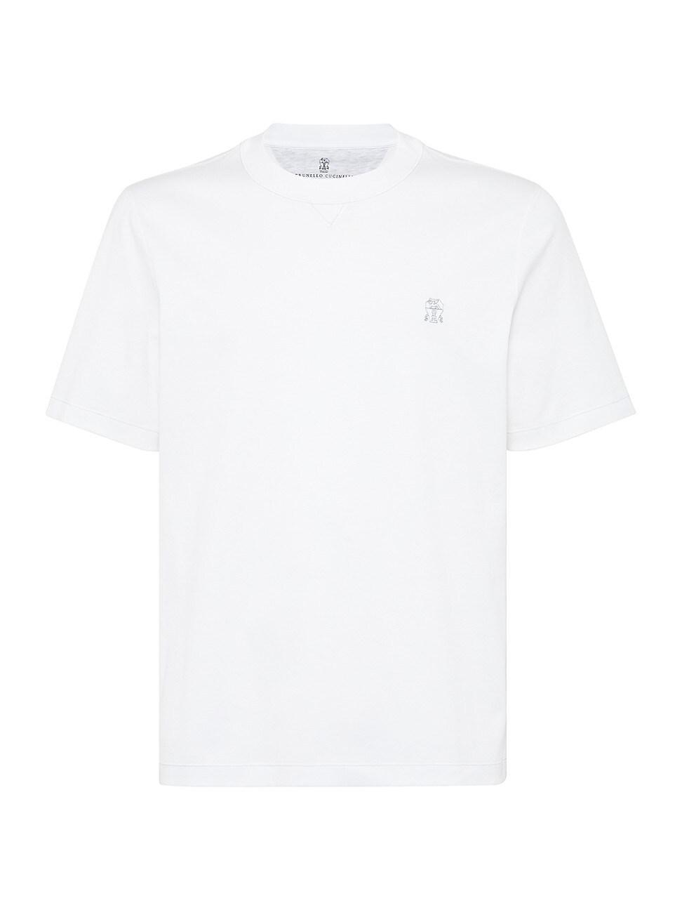 Mens Cotton Jersey Crew Neck T-Shirt with Logo Product Image