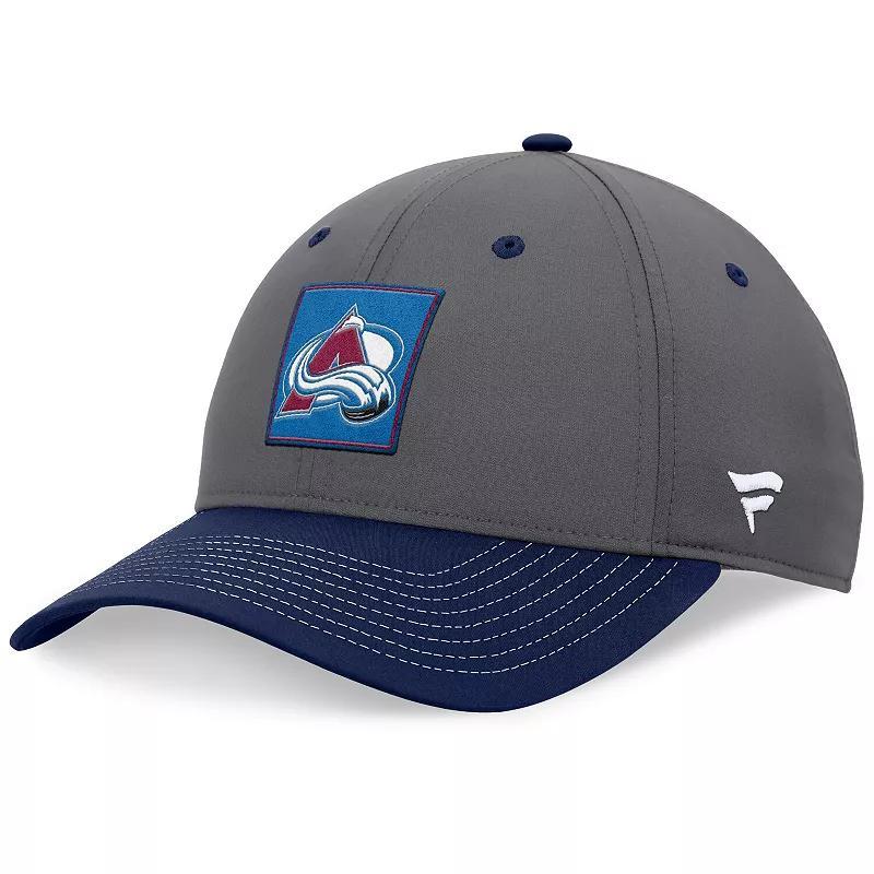 Mens Fanatics Branded Gray/Navy Colorado Avalanche 2024 Stanley Cup Playoffs Locker Room Adjustable Hat Product Image