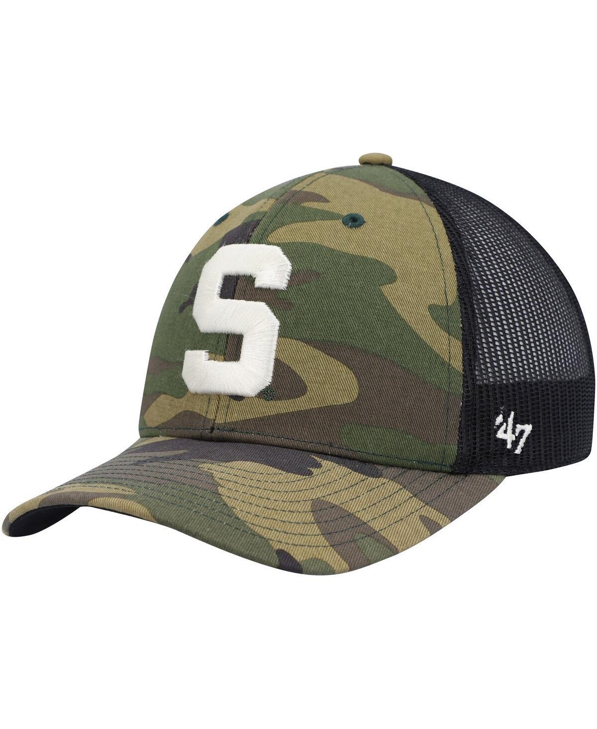 Mens 47 Camo/Black Michigan State Spartans Team Logo Trucker Snapback Hat Product Image