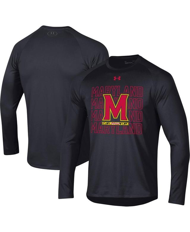 Mens Under Armour Maryland Terrapins 2023 Sideline Tech Raglan Long Sleeve T-Shirt Product Image