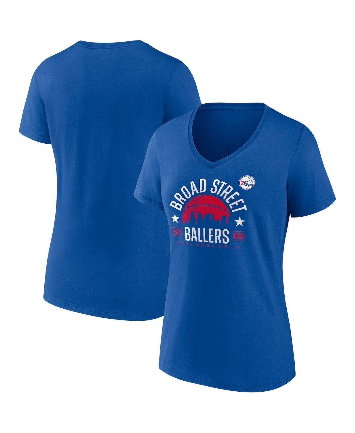 Womens Fanatics Branded Royal Philadelphia 76ers Hometown Collection Broad Street Ballers V-Neck T-Shirt Product Image