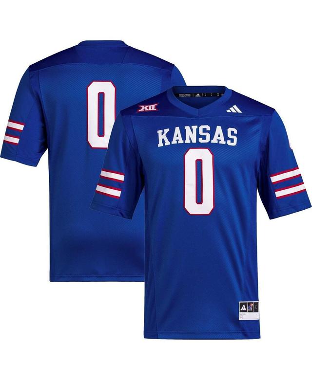 Mens adidas #0 Royal Kansas Jayhawks Premier Football Jersey - Royal Product Image