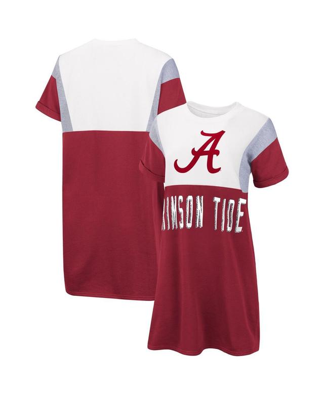 Womens G-III 4Her by Carl Banks Crimson/White Alabama Crimson Tide 3rd Down Short Sleeve T-Shirt Dress Product Image