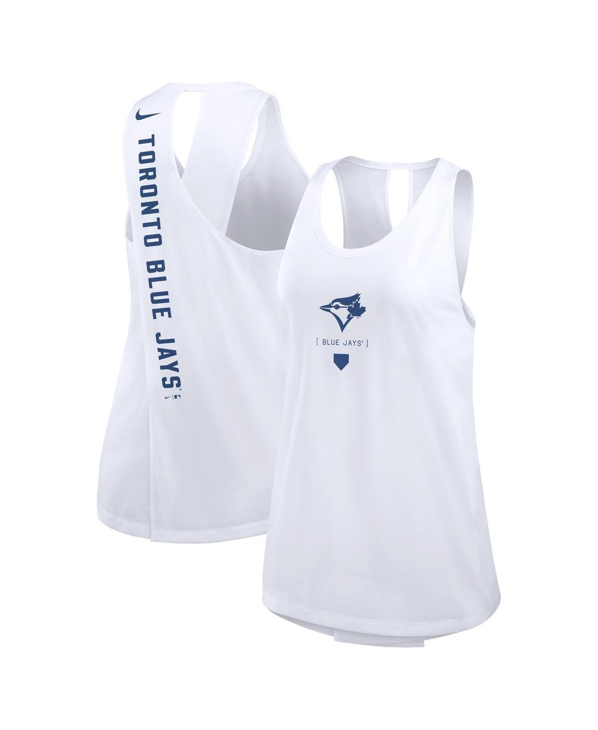 Womens Nike White Toronto Blue Jays Team Performance Crossback Tank Top Product Image