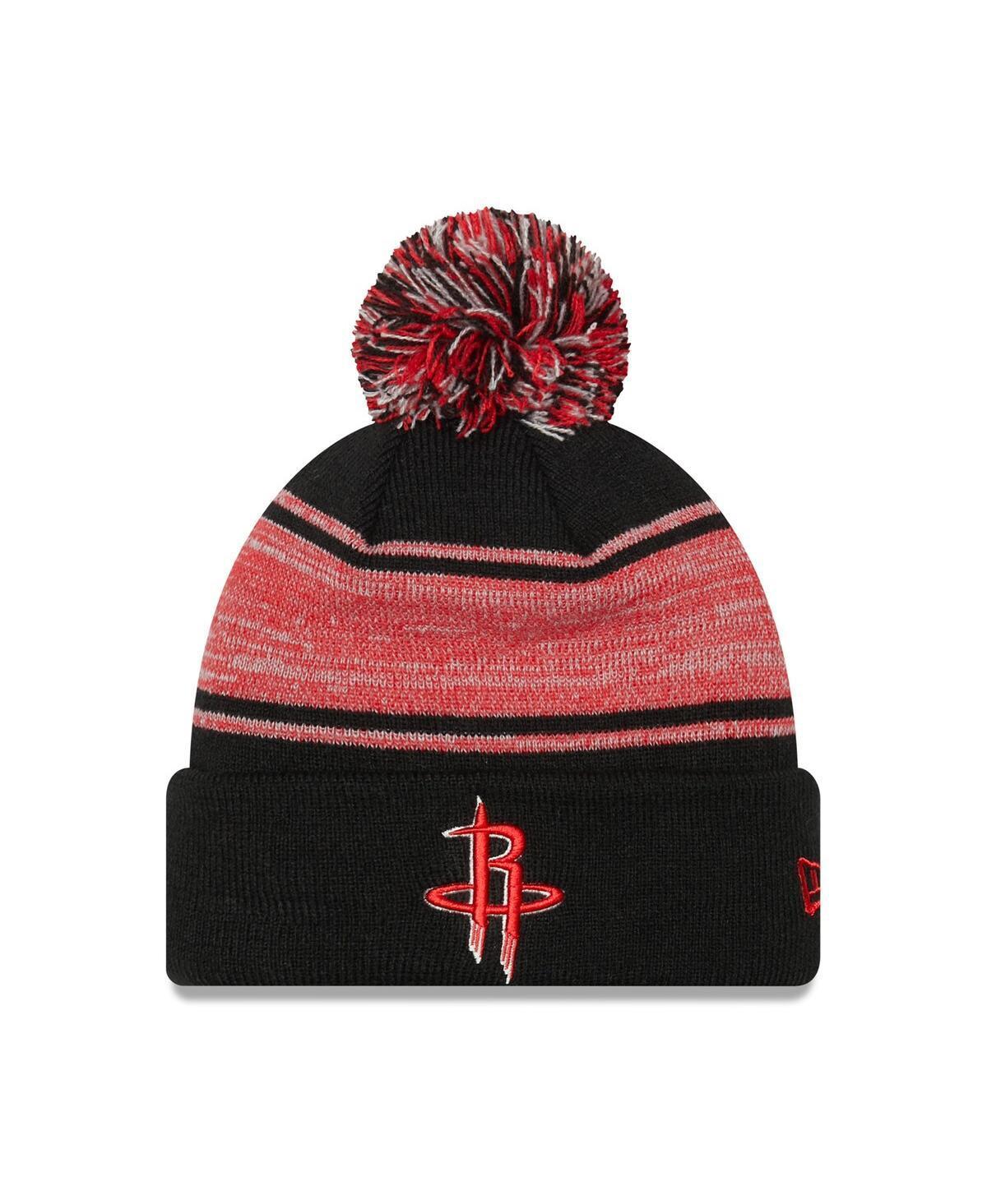 Mens New Era Houston Rockets Chilled Cuffed Knit Hat with Pom Product Image