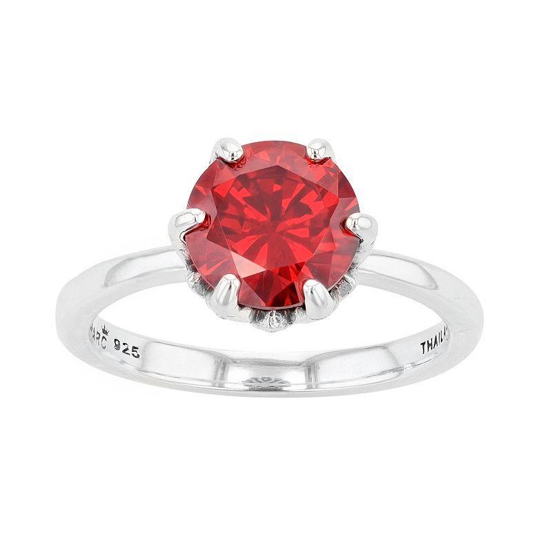 Lavish by TJM Sterling Silver Garnet Cubic Zirconia & Marcasite Ring, Womens Red Product Image