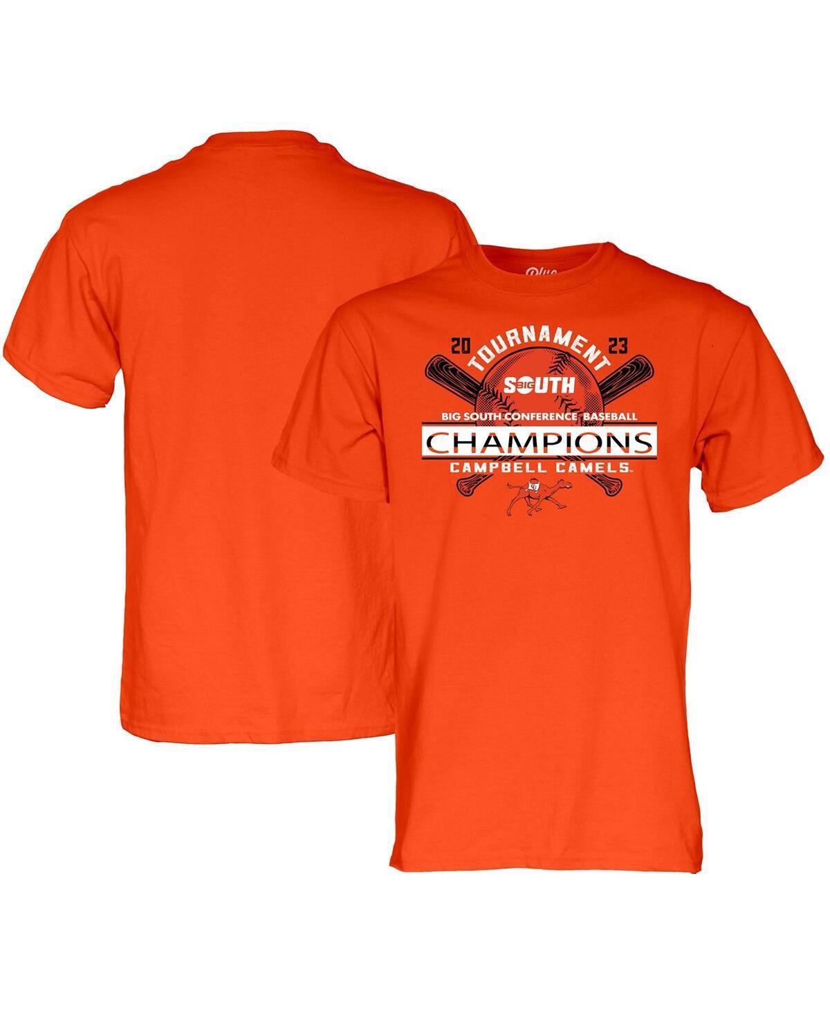 Mens Blue 84 Orange Campbell Fighting Camels 2023 Big South Baseball Conference Tournament Champions T-shirt Product Image