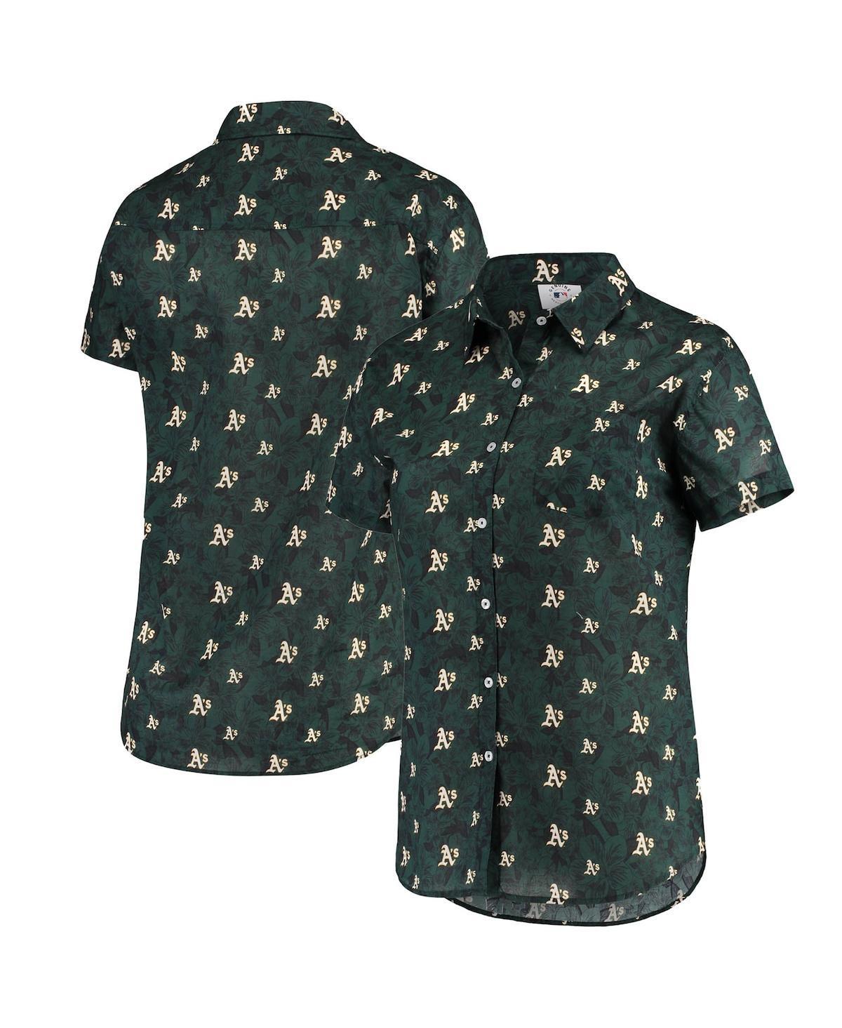 Womens Foco Green Oakland Athletics Floral Button Up Shirt Product Image