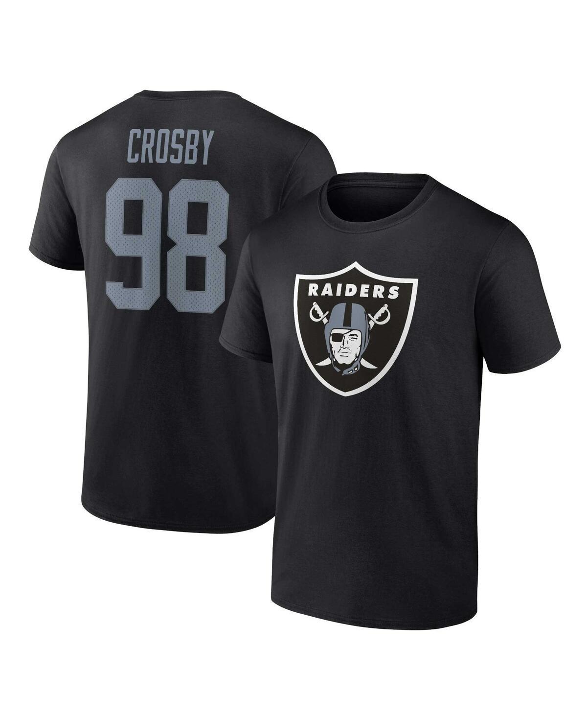 Mens Fanatics Maxx Crosby Black Las Vegas Raiders Player Icon Name and Number T-shirt Product Image