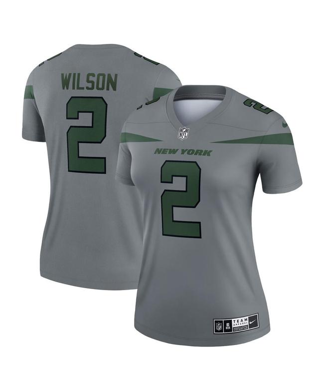 Womens Nike Zach Wilson Gray New York Jets Inverted Legend Jersey - Gray Product Image