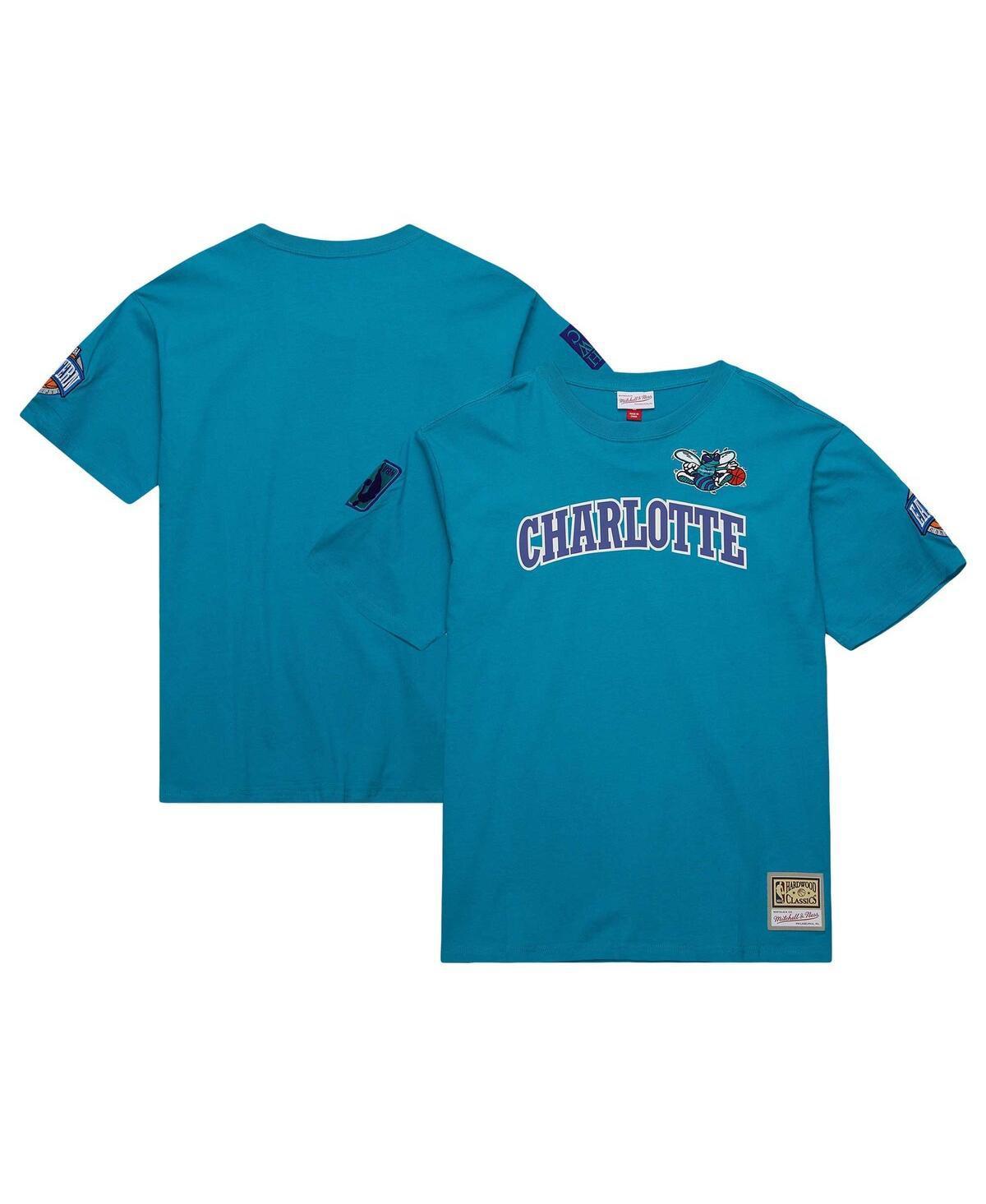 Mens Mitchell & Ness Teal Charlotte Hornets Hardwood Classics Nights Premium T-Shirt Product Image