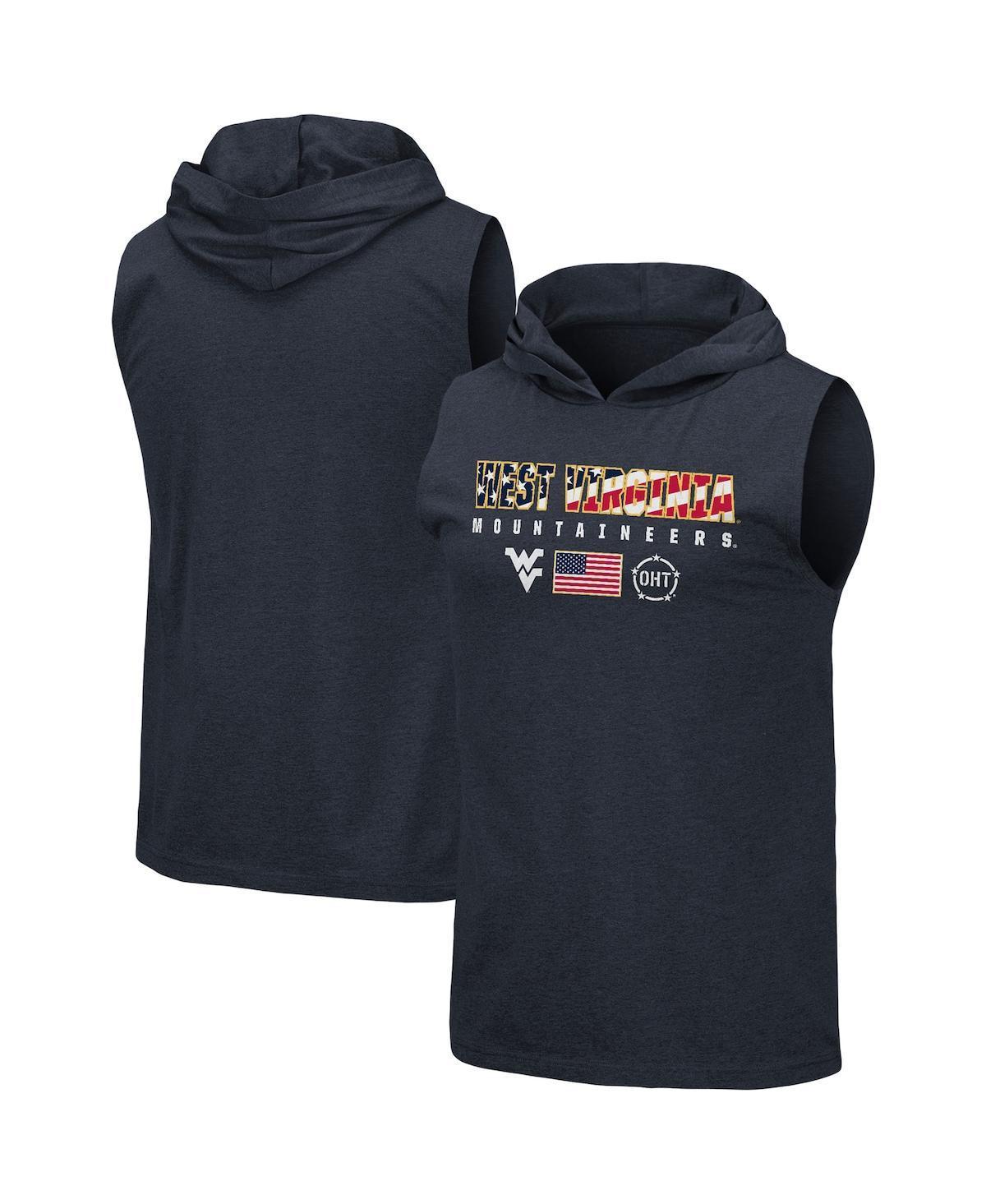 Mens Colosseum West Virginia Mountaineers OHT Military Appreciation Americana Hoodie Sleeveless T-Shirt Blue Product Image