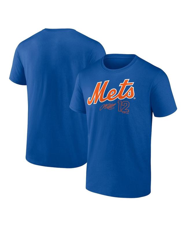 Mens Fanatics Francisco Lindor Royal New York Mets Player Name and Number T-shirt Product Image