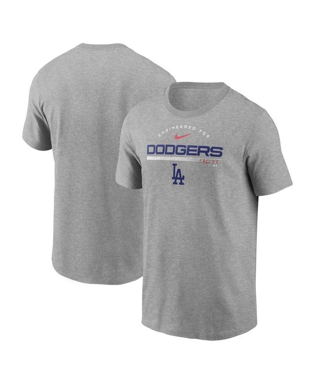 Mens Nike Heather Gray Los Angeles Dodgers Team Engineered Performance T-shirt Product Image