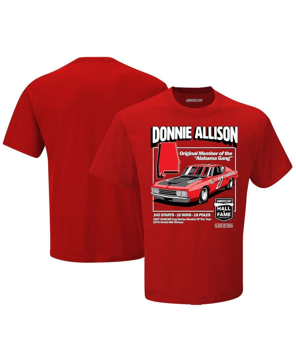 Mens Checkered Flag Sports Red Donnie Allison Nascar Hall of Fame T-shirt Product Image