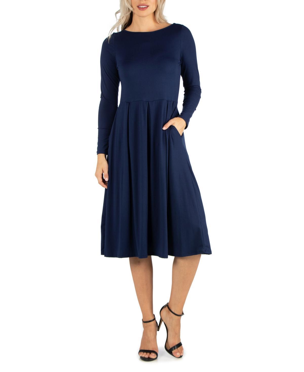 Womens Midi Length Fit and Flare Dress Product Image