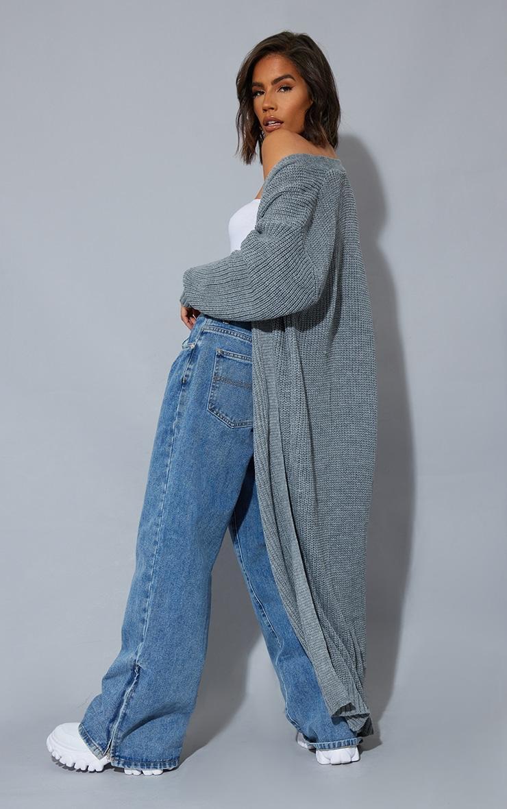 Light Grey Maxi Knit Cardigan Product Image