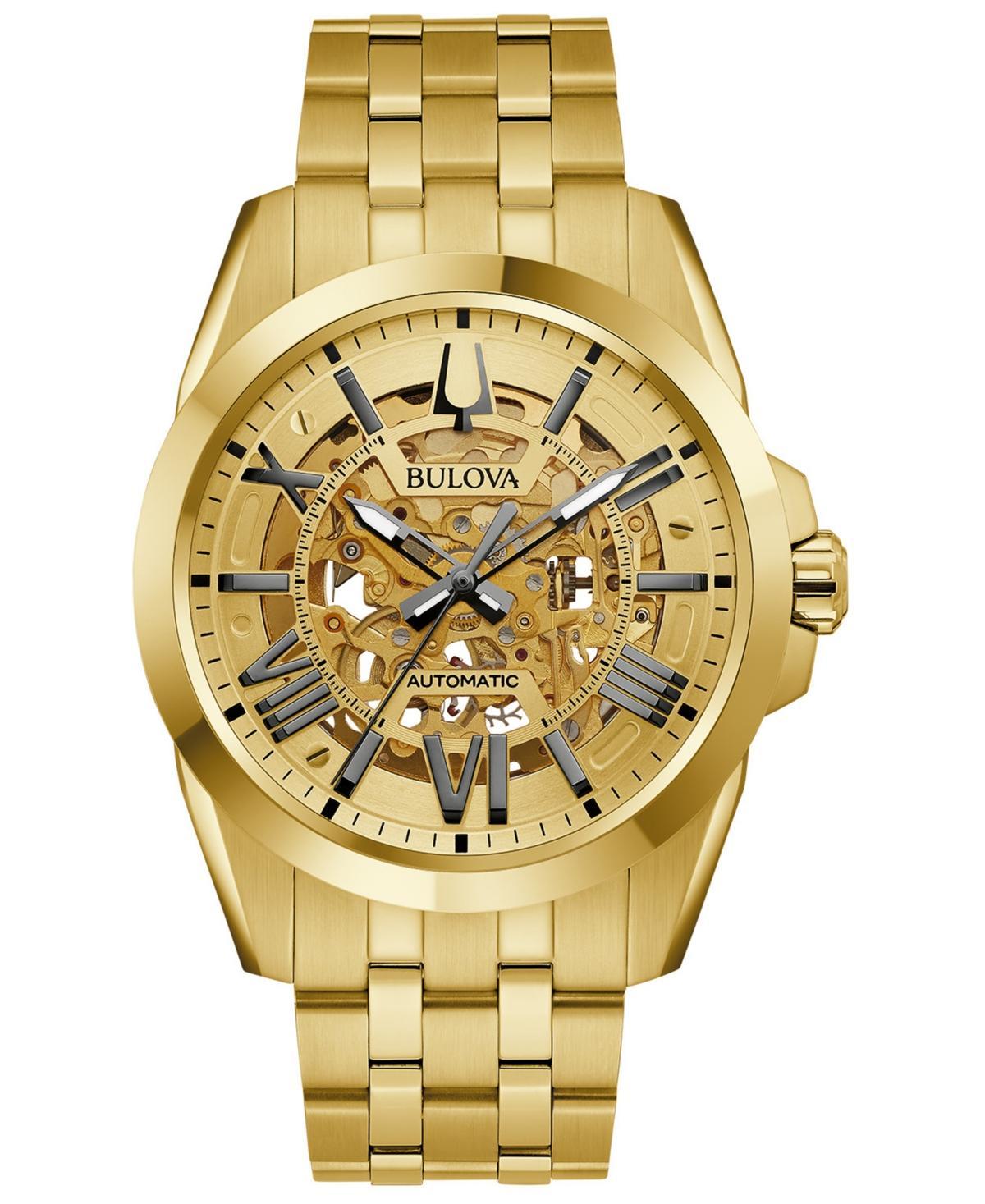 Bulova Mens Sutton Automatic Gold Tone Stainless Steel Bracelet Watch Product Image