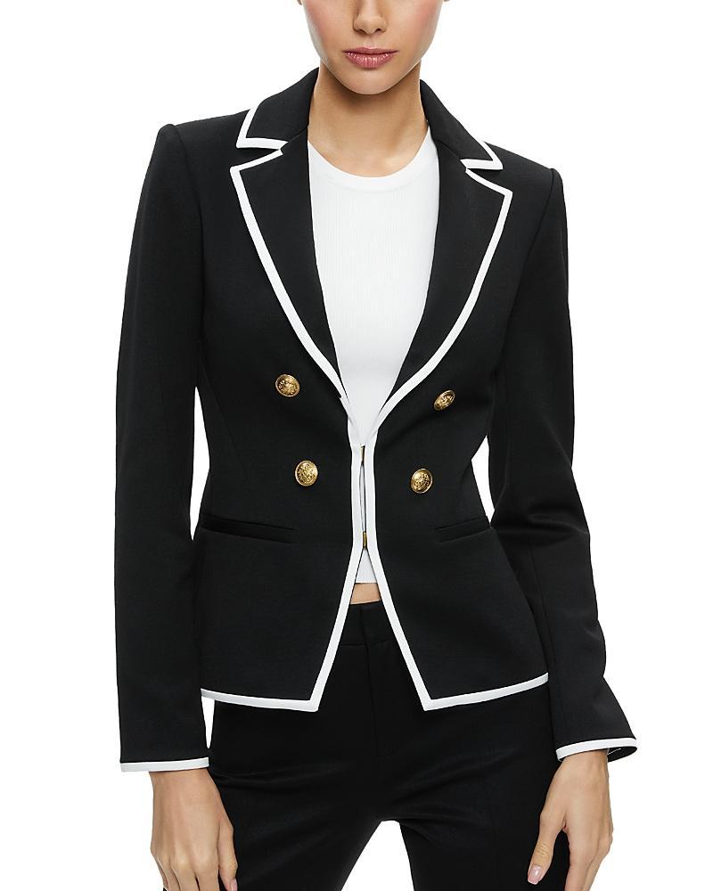 Womens Mya Tipped Double-Breasted Blazer Product Image