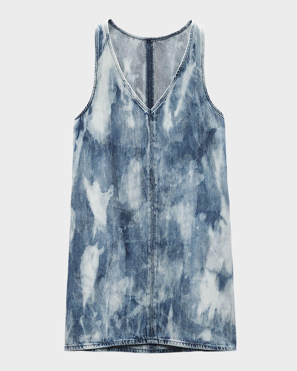 Women's Naia Tie-dye Denim Minidress In Indigo Water Color Product Image