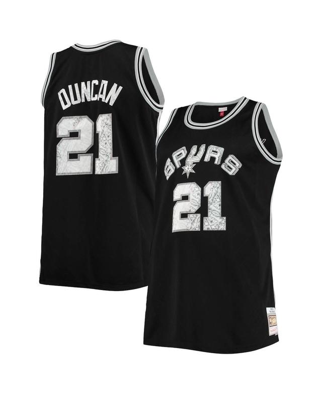 Mens Mitchell & Ness Tim Duncan Black San Antonio Spurs Big & Tall 1998-99 NBA 75th Anniversary Diamond Swingman Jersey Product Image