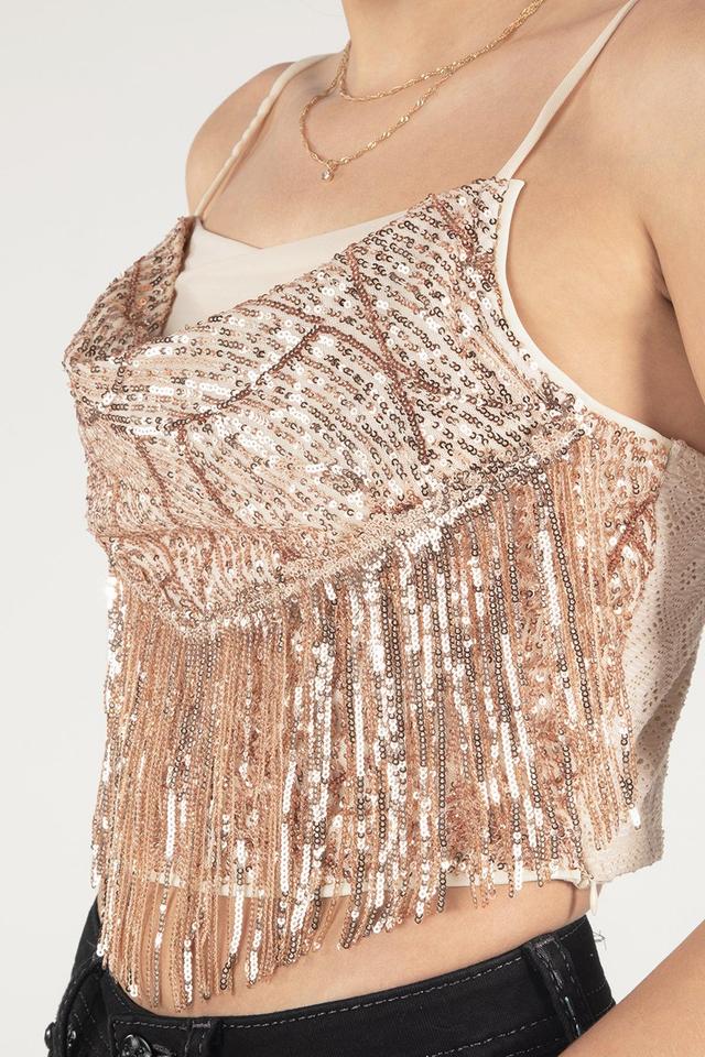 Fringe Sequin Crop Top Product Image