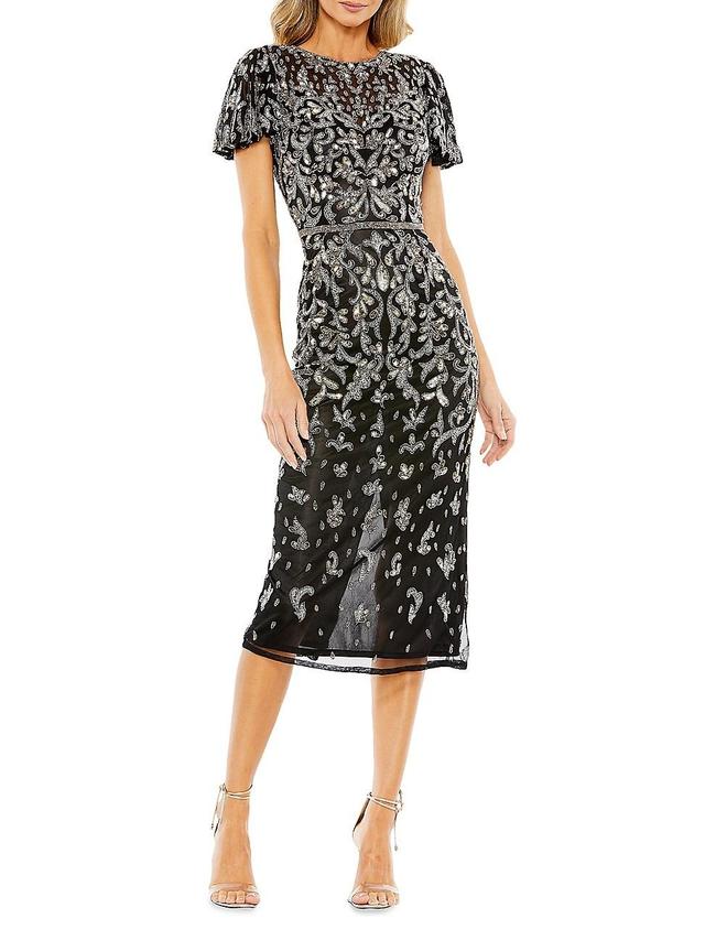 Womens Embellished Midi-Dress Product Image