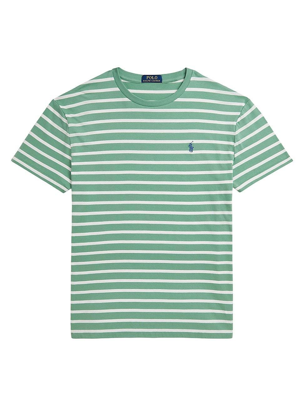 Mens Striped Jersey Crewneck T-Shirt Product Image