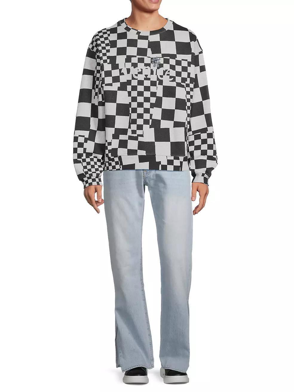 Venice Checked Cotton Sweater Product Image