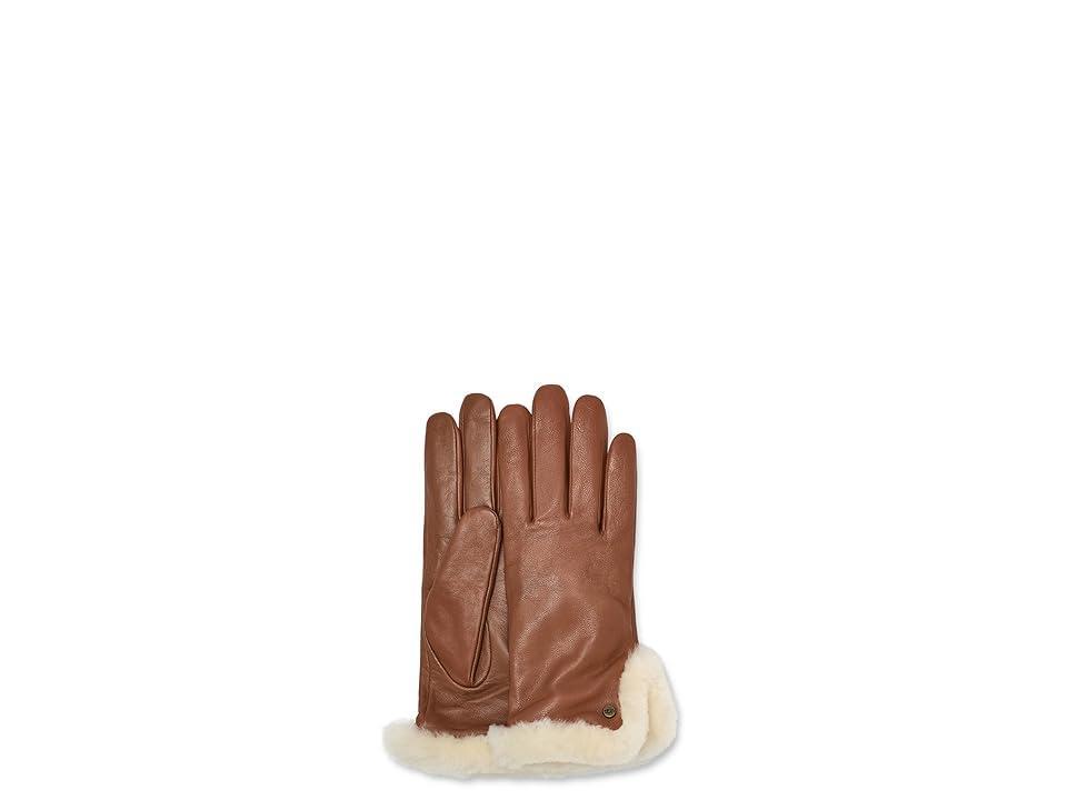 Womens Shearling-Trimmed Leather Gloves Product Image