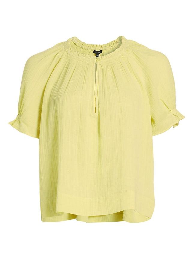 Womens Bonnie Cotton Puff-Sleeve Blouse Product Image