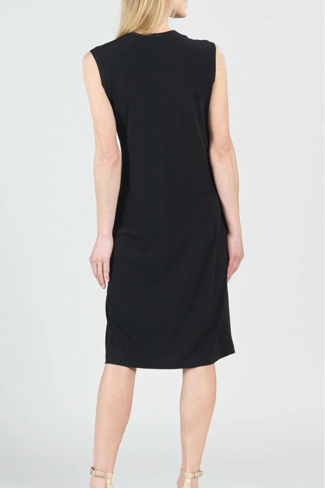 Solid-Sleeveless Ruched-Soft-knit Midi-Dress Female Product Image