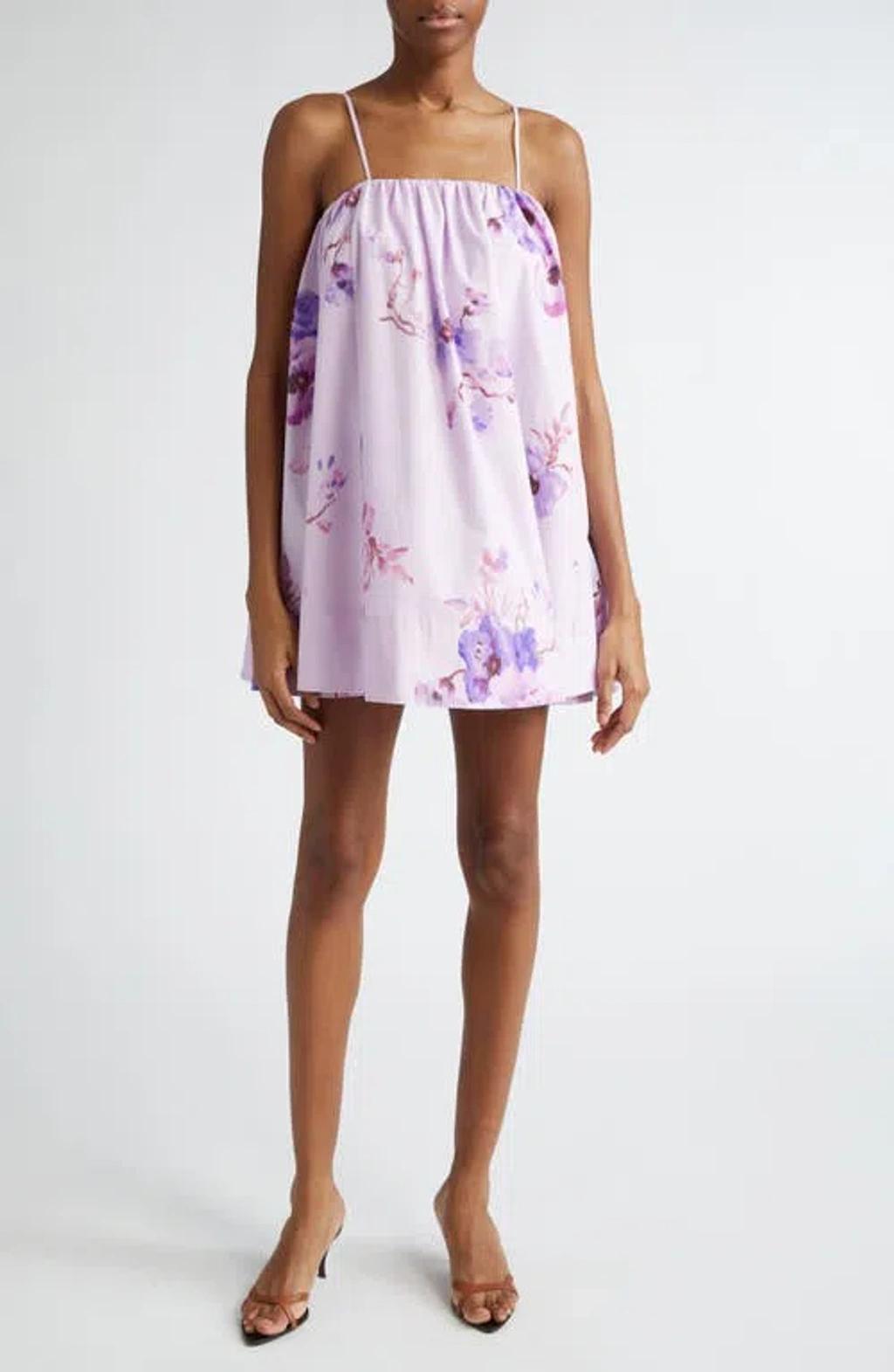 ZIMMERMANN Lightburst Puff Minidress In Purple Product Image