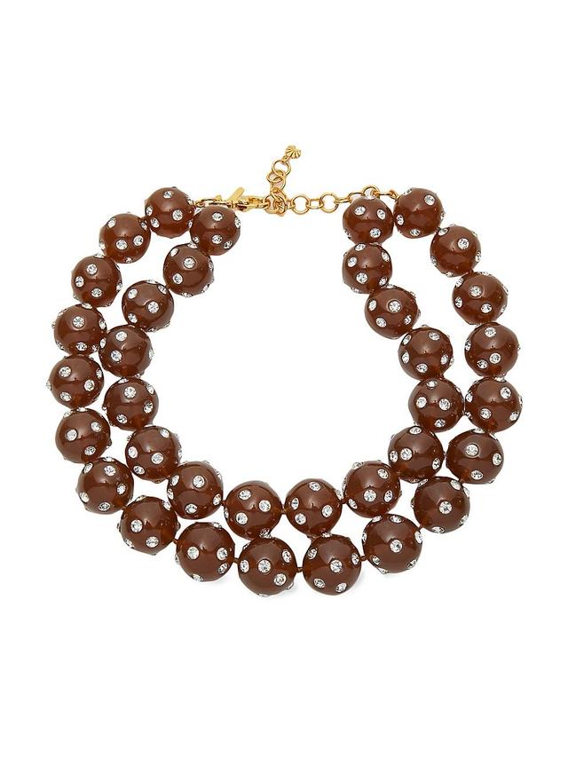 Womens Polka Dot 14K Gold-Plated & Resin Bead Layered Necklace Product Image