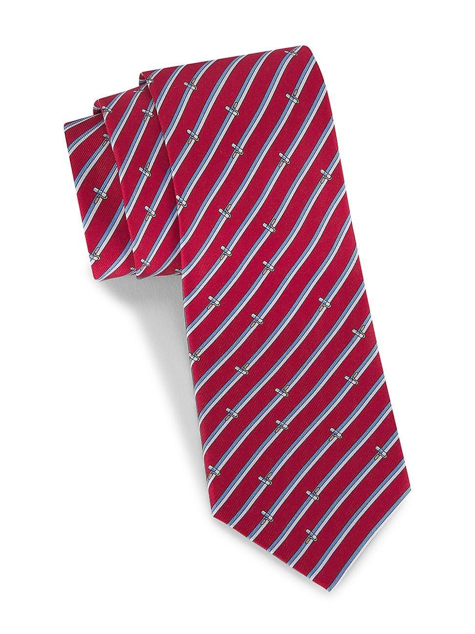 FERRAGAMO Men's Paint Roller Striped Silk Tie In Fbordeaux Product Image