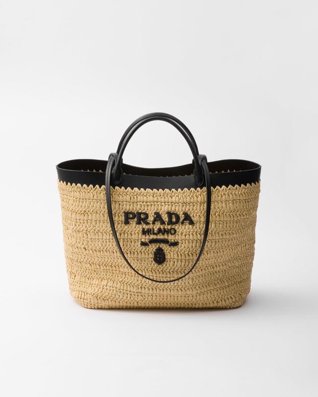 Medium crochet and leather tote bag Product Image