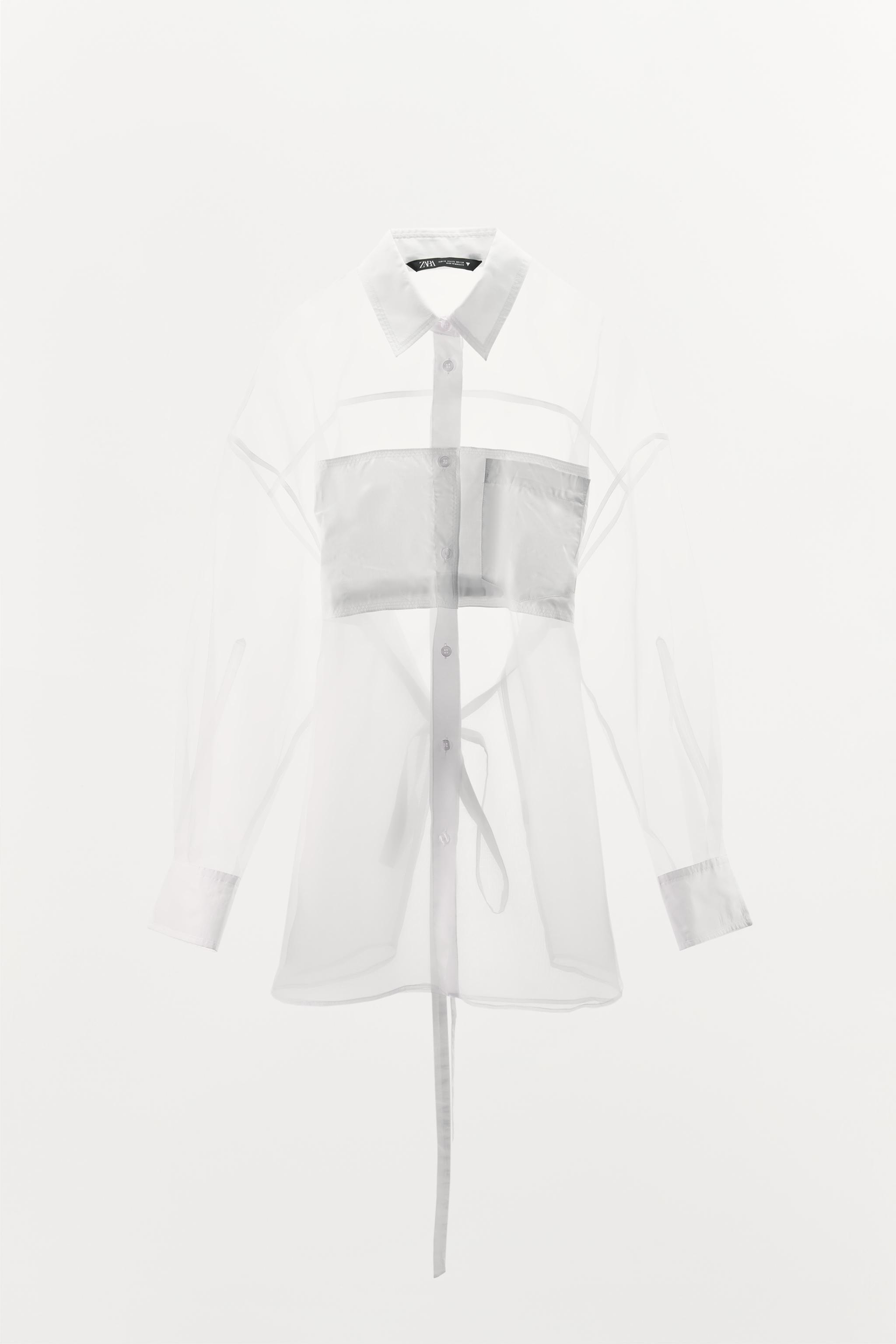 OVERSIZE POPLIN ORGANZA SHIRT Product Image