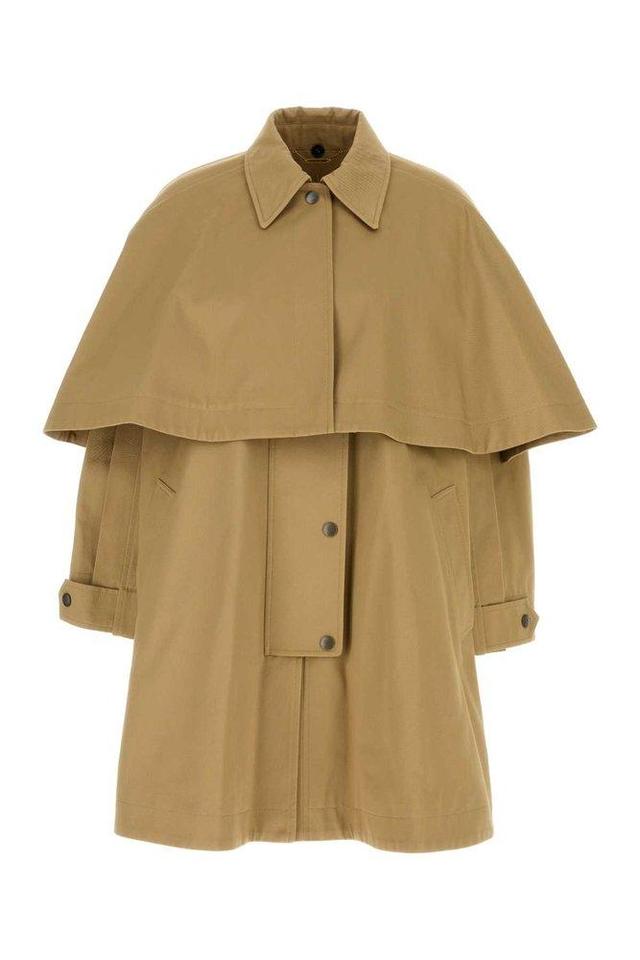 Layered Trench Coat In Green Product Image