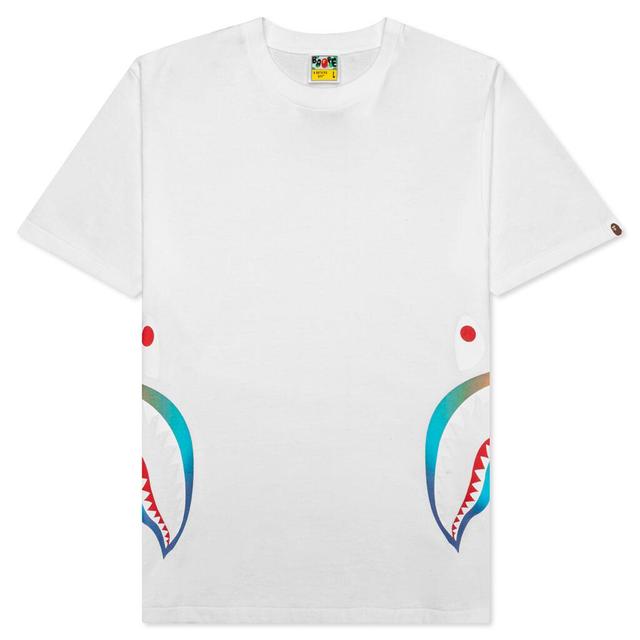 Gradation Side Shark Tee - White Male Product Image