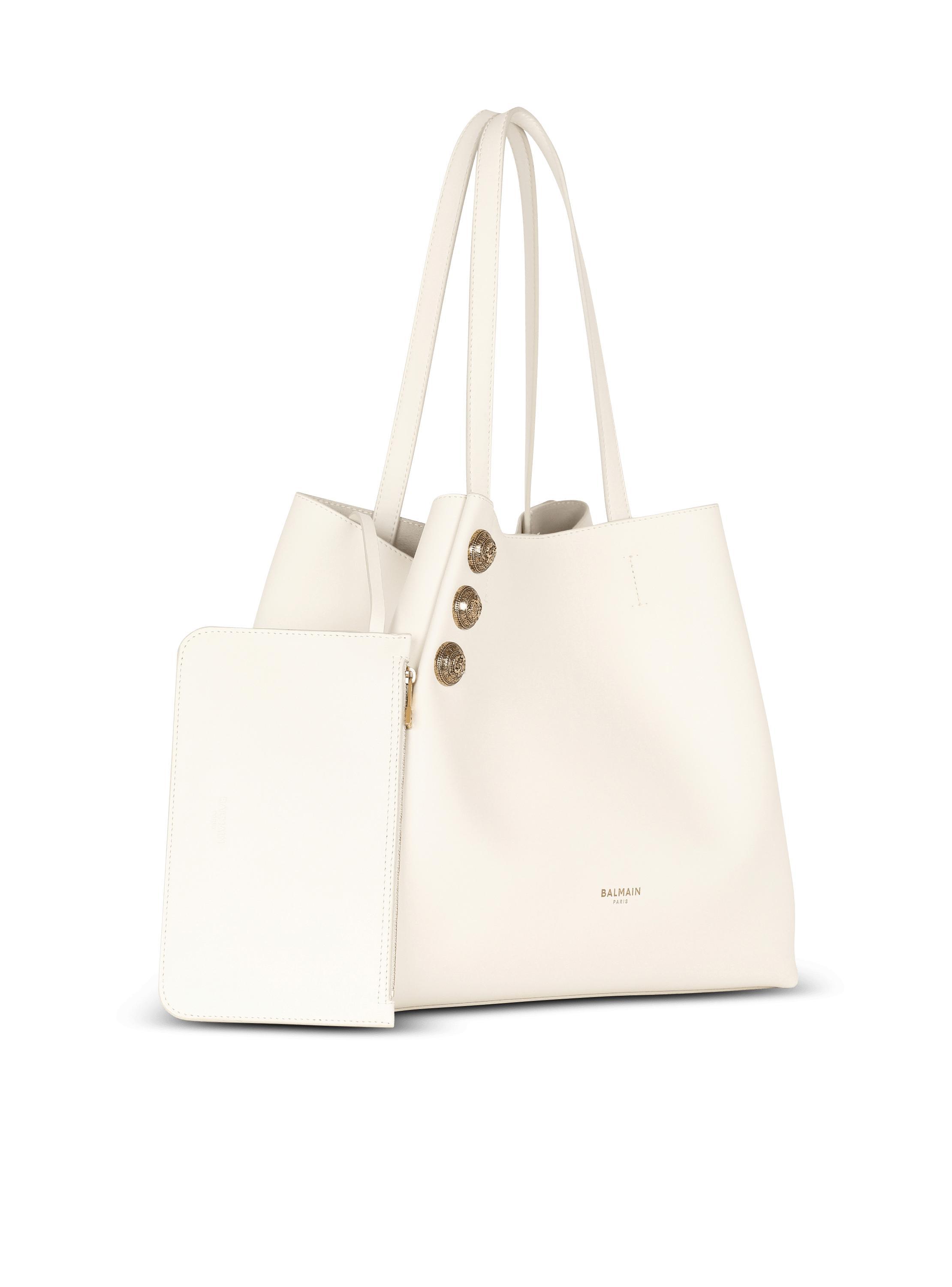 Emblème leather tote bag Product Image