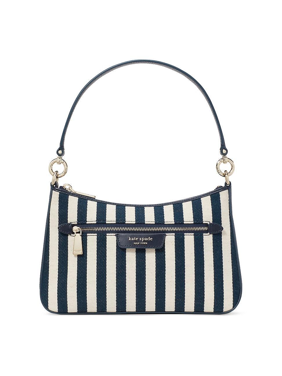 Womens Hudson Striped Canvas & Leather Crossbody Bag Product Image