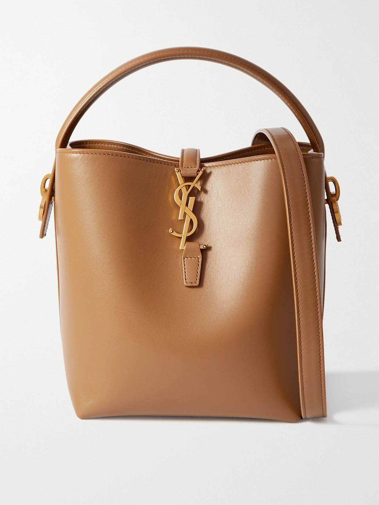 SAINT LAURENT Le 37 Small Leather Bucket Bag In Brown Product Image