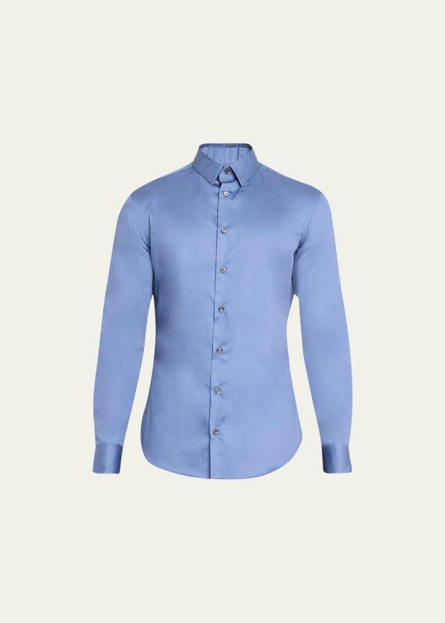 Mens Solid Cotton Sport Shirt Product Image